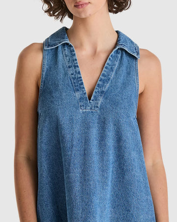 Wrangler Mabel Swing Dress - Moon City Blue